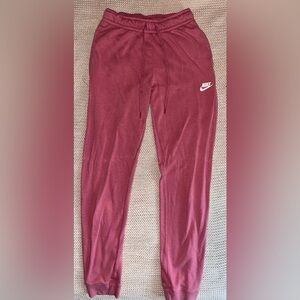 Nike Women’s Pink Drawstring Joggers with White Logo